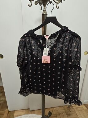 Leyden Black Floral Sheer Blouse